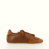 Sneaker bowler in pelle cuoio