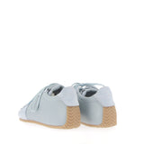 Sneaker bowler in pelle celeste