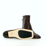 Stivaletto in pelle marrone tacco basso