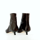 Stivaletto in pelle marrone tacco basso