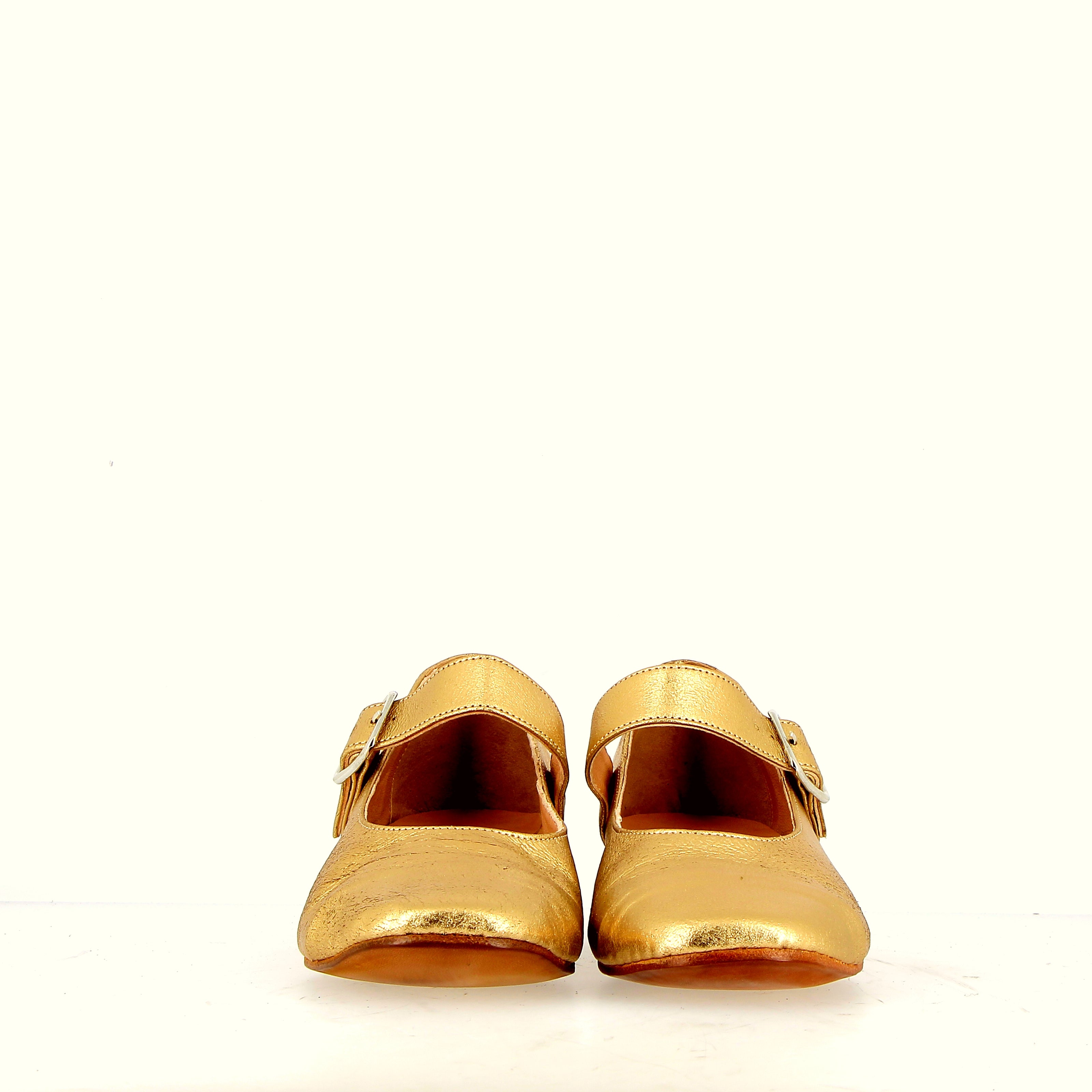 Supersoft ballet flat in golden leather