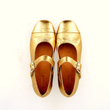 Supersoft ballet flat in golden leather