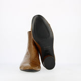 Ankle boot in soft safari patent leather with side zip