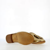 Mocassino in morbida pelle oro intrecciato a mano