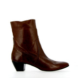 Mid-height ankle boot in soft chocolate leather
