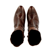 Soft brown saddle leather ankle boot