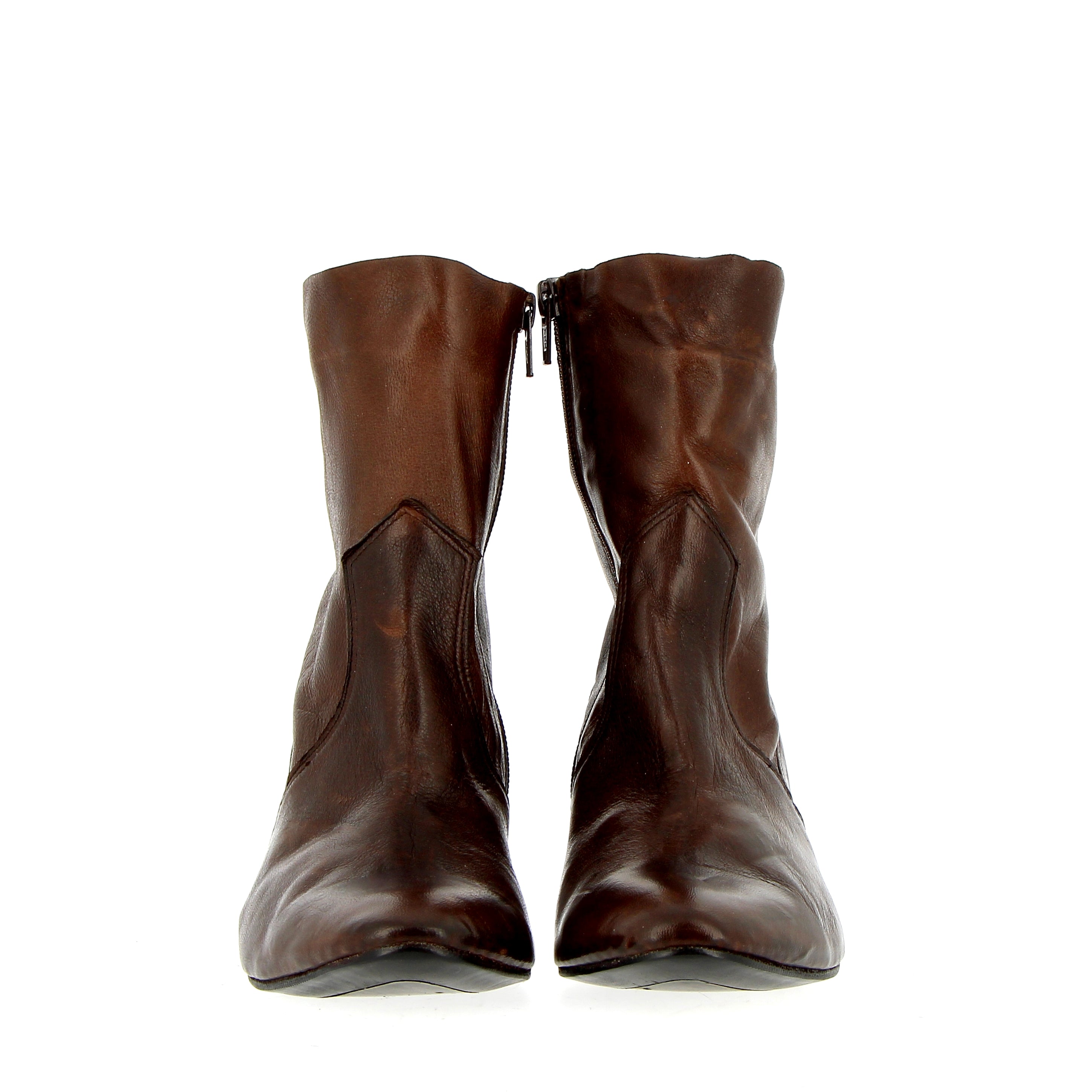 Soft brown saddle leather ankle boot