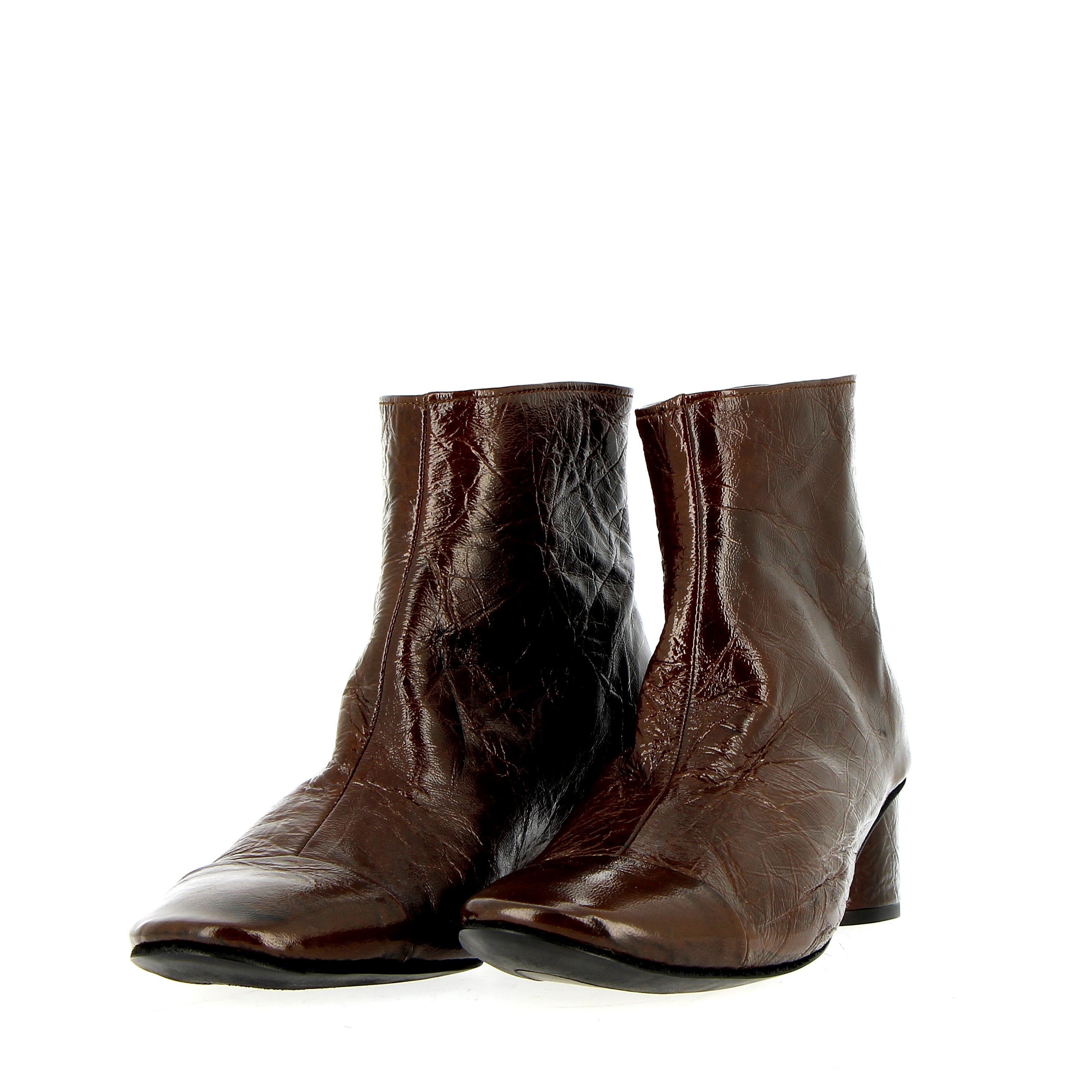 Ankle boot in soft espresso naplack leather