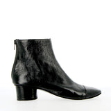 Ankle boot in soft black naplack leather