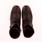 Stivaletto stringato in cuoio morbido vintage marrone testa di moro
