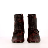 Stivaletto stringato in cuoio morbido vintage marrone testa di moro