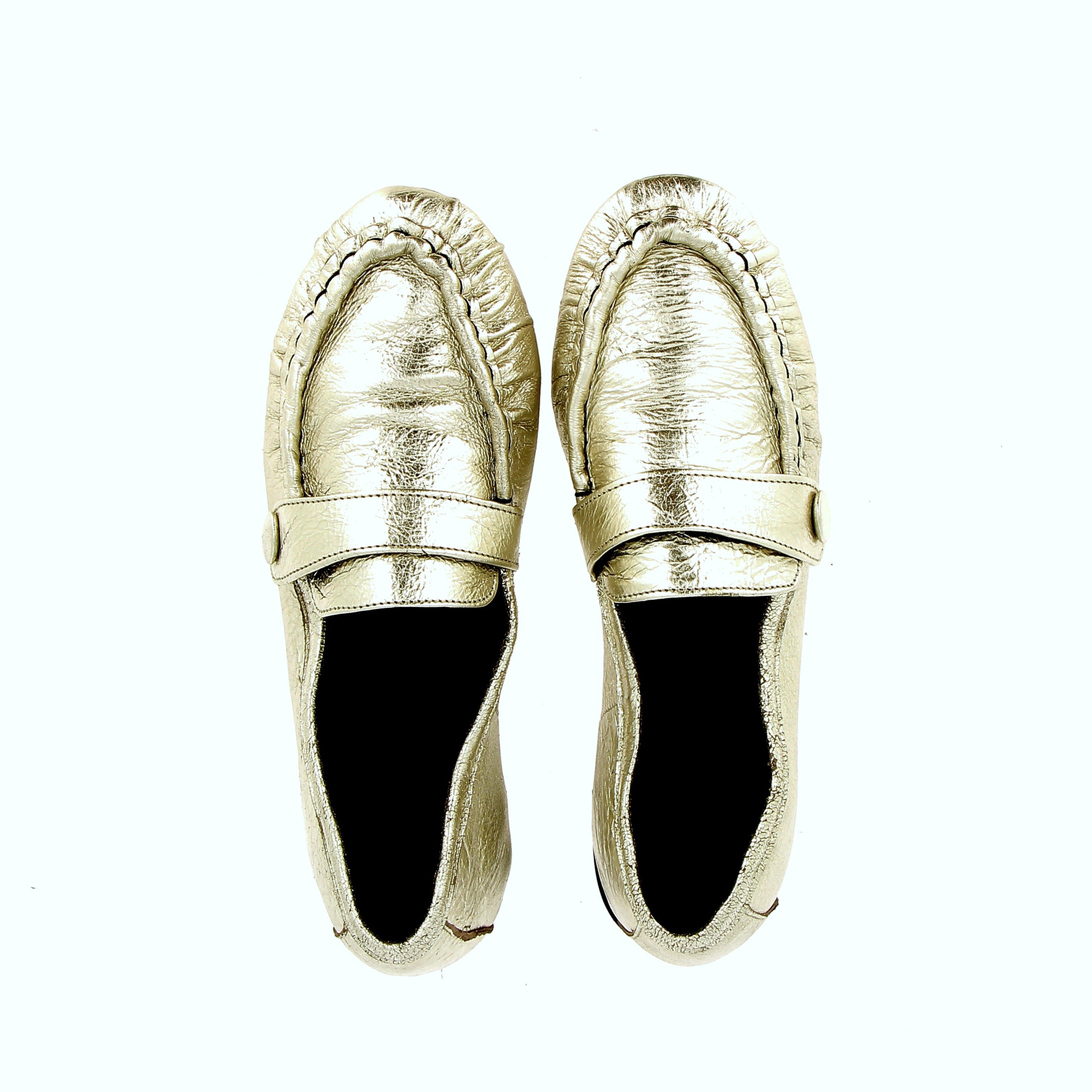 Soft silver leather moccasin