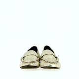Soft silver leather moccasin