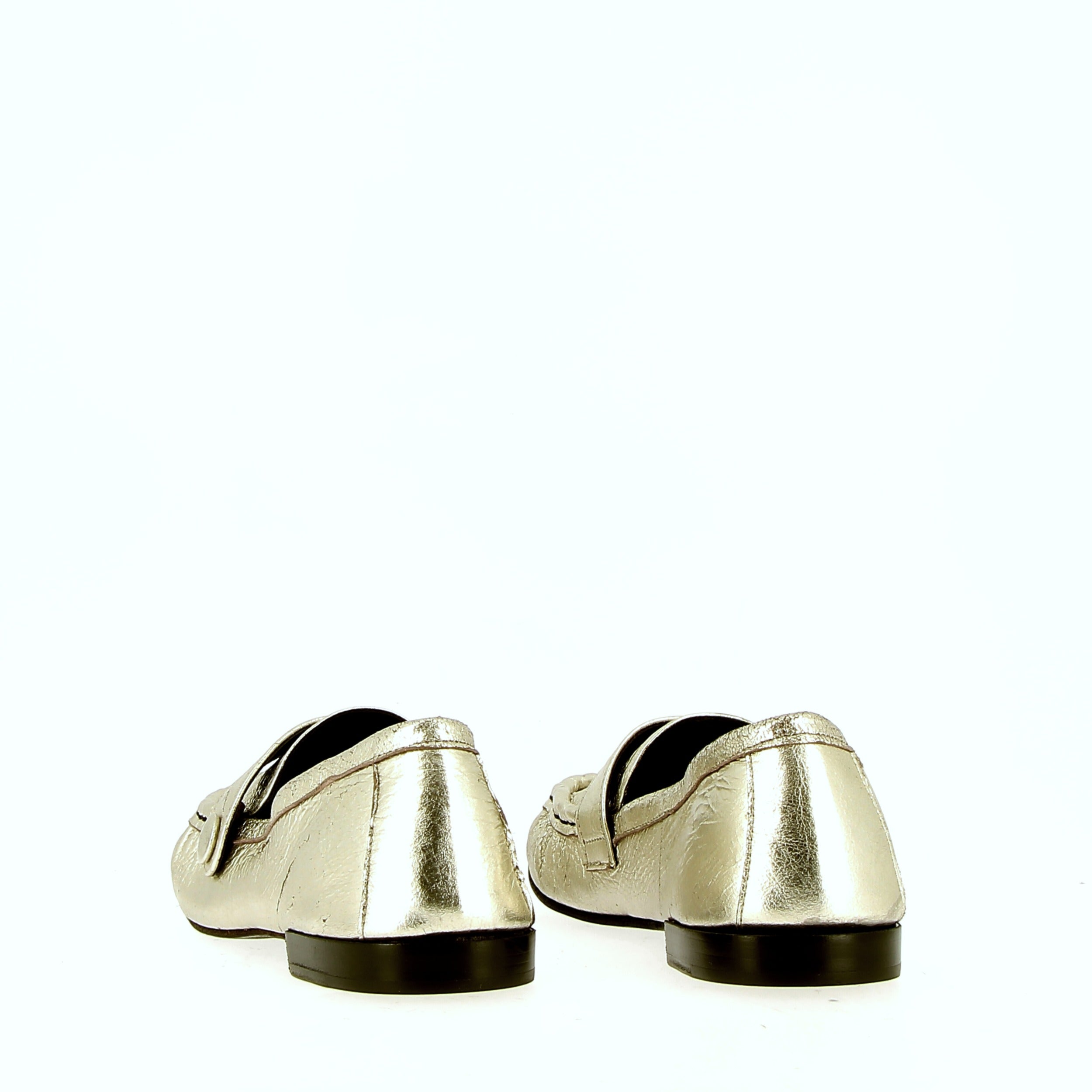 Soft silver leather moccasin