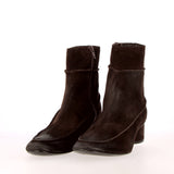 Stivaletto zippato in scamosciato morbido vintage marrone testa di moro
