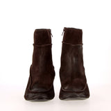 Stivaletto zippato in scamosciato morbido vintage marrone testa di moro