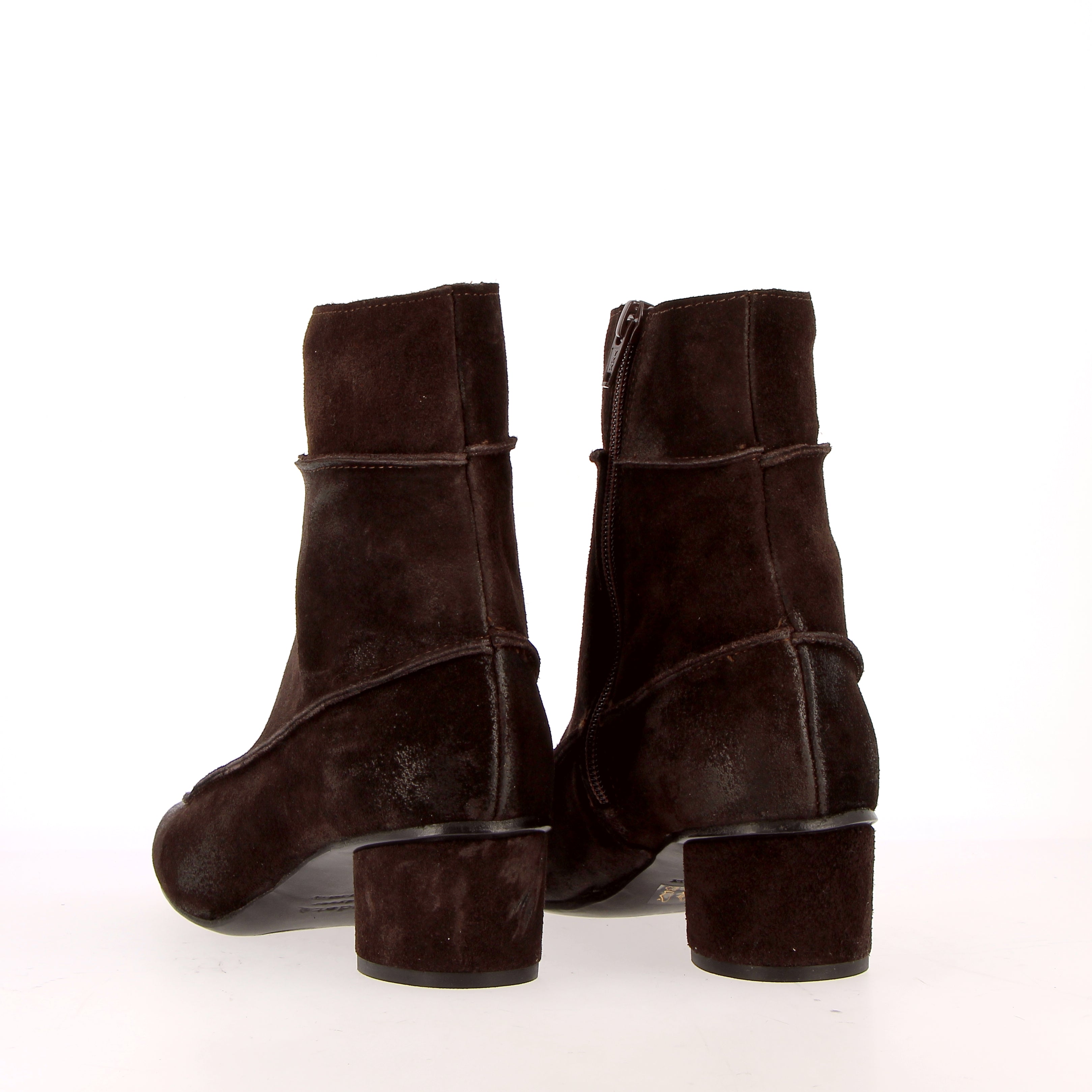 Stivaletto zippato in scamosciato morbido vintage marrone testa di moro