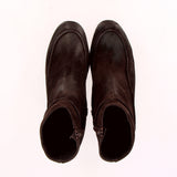 Stivaletto zippato in scamosciato morbido vintage marrone testa di moro