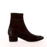 Stivaletto zippato in scamosciato morbido vintage marrone testa di moro