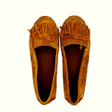Ochre leather moccasins