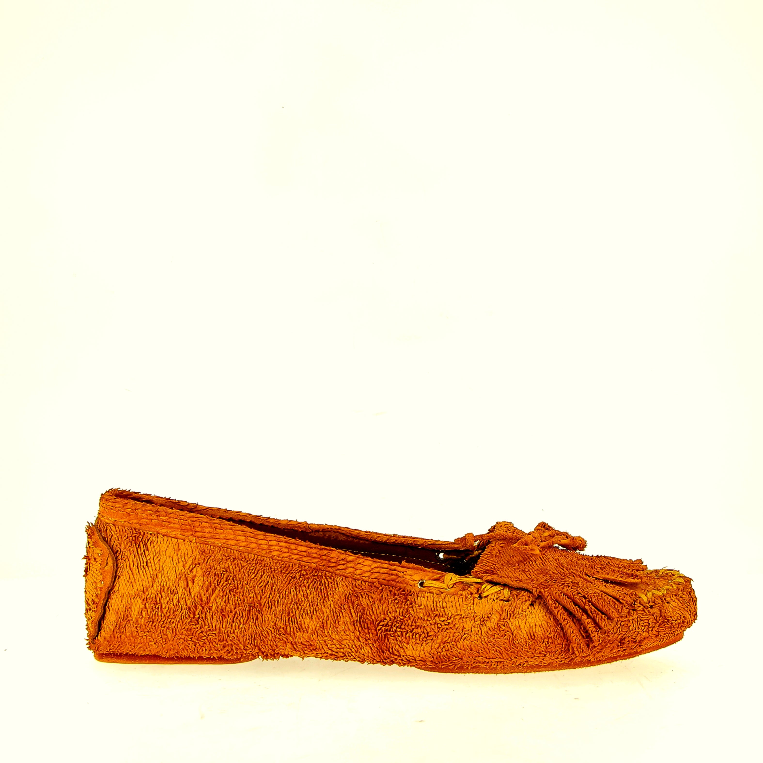 Ochre leather moccasins
