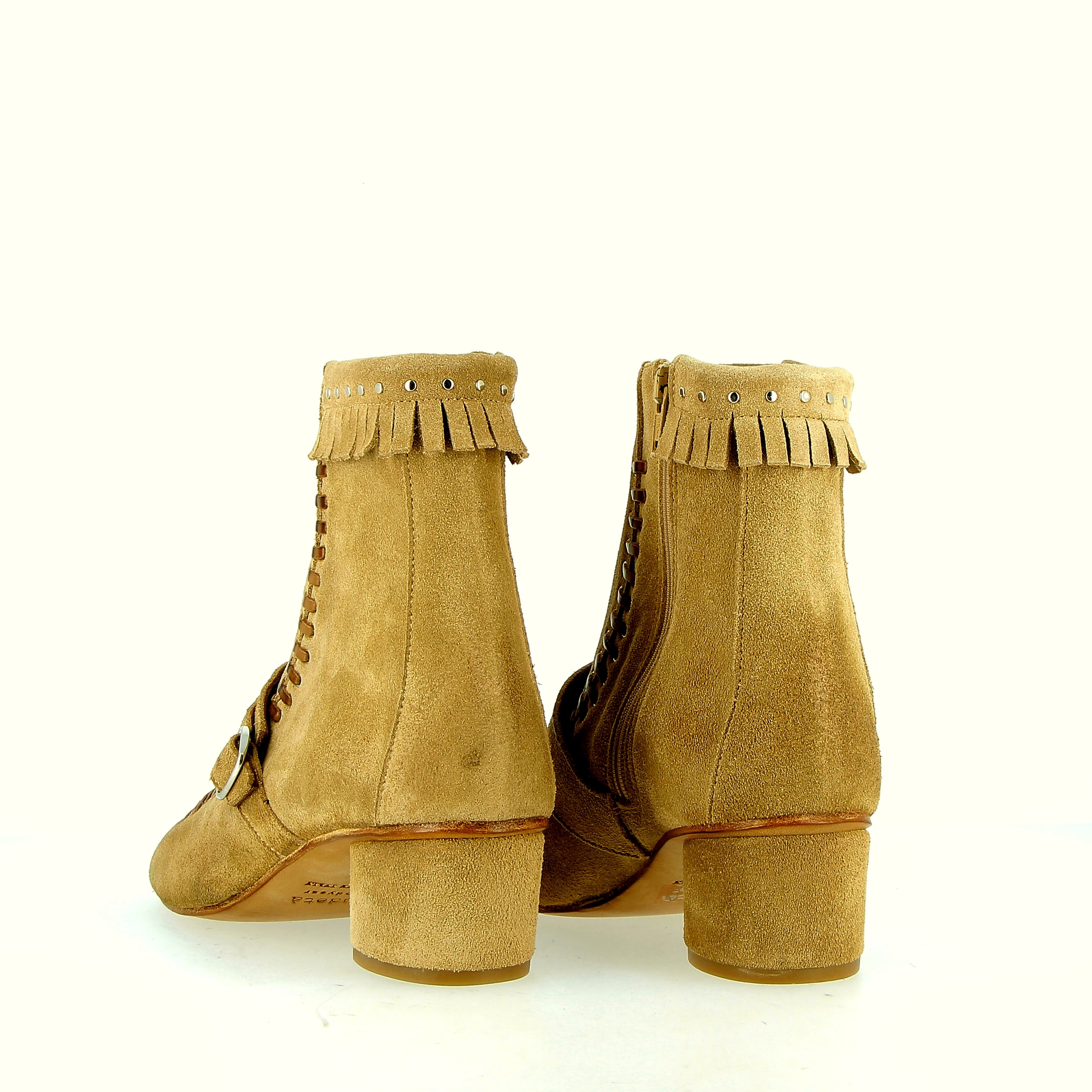 Stivaletto donna in camoscio beige ipersoffice