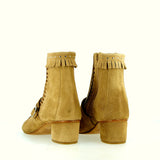 Stivaletto donna in camoscio beige ipersoffice