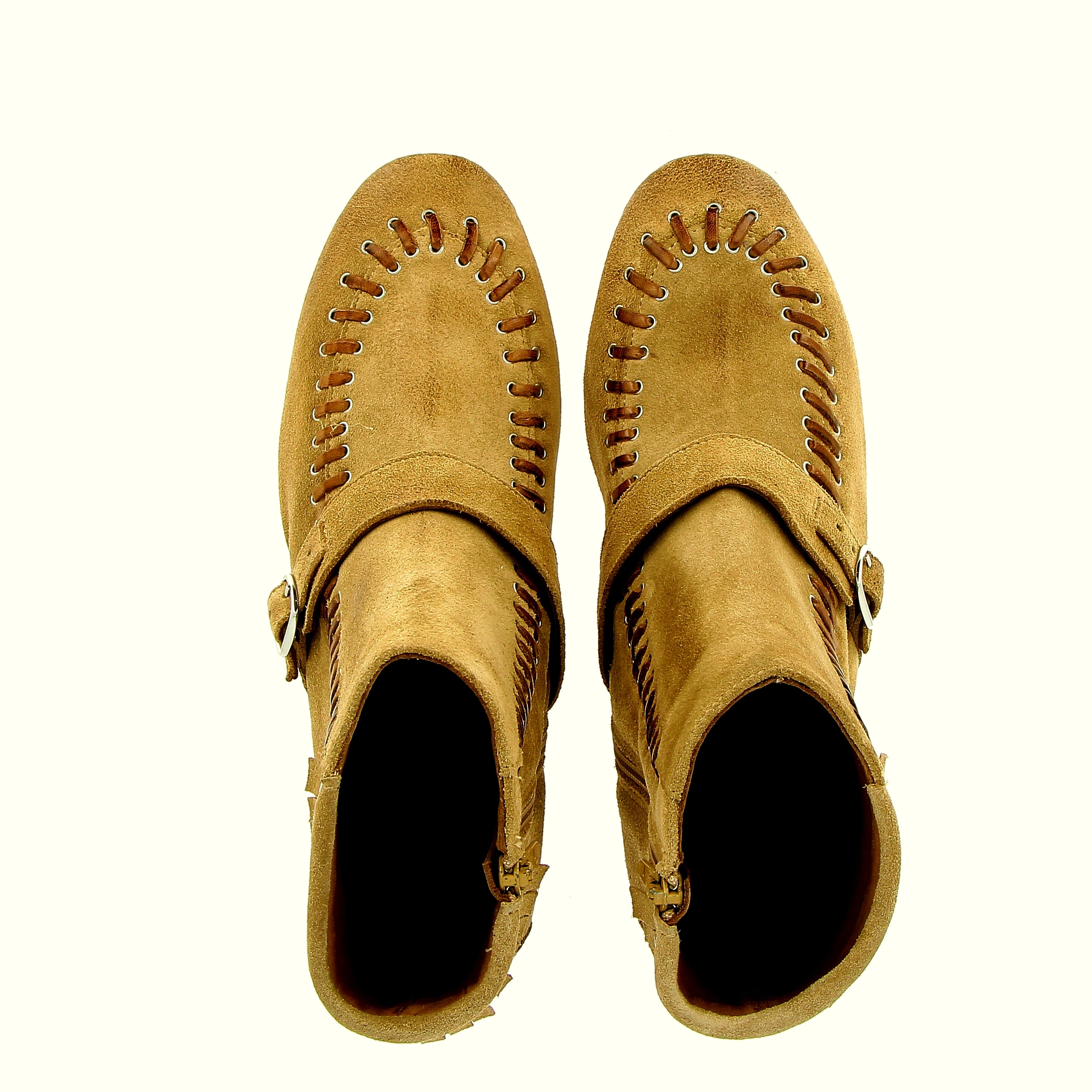 Stivaletto donna in camoscio beige ipersoffice