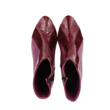 Ankle boot in soft purple leather in three shades