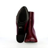 Ankle boot in soft purple leather in three shades