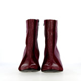 Ankle boot in soft purple leather in three shades