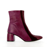 Ankle boot in soft purple leather in three shades