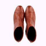 Ankle boot in soft tan leather