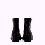 Soft black leather ankle boot