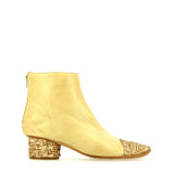 Ankle boot in soft Vanilla leather with braiding