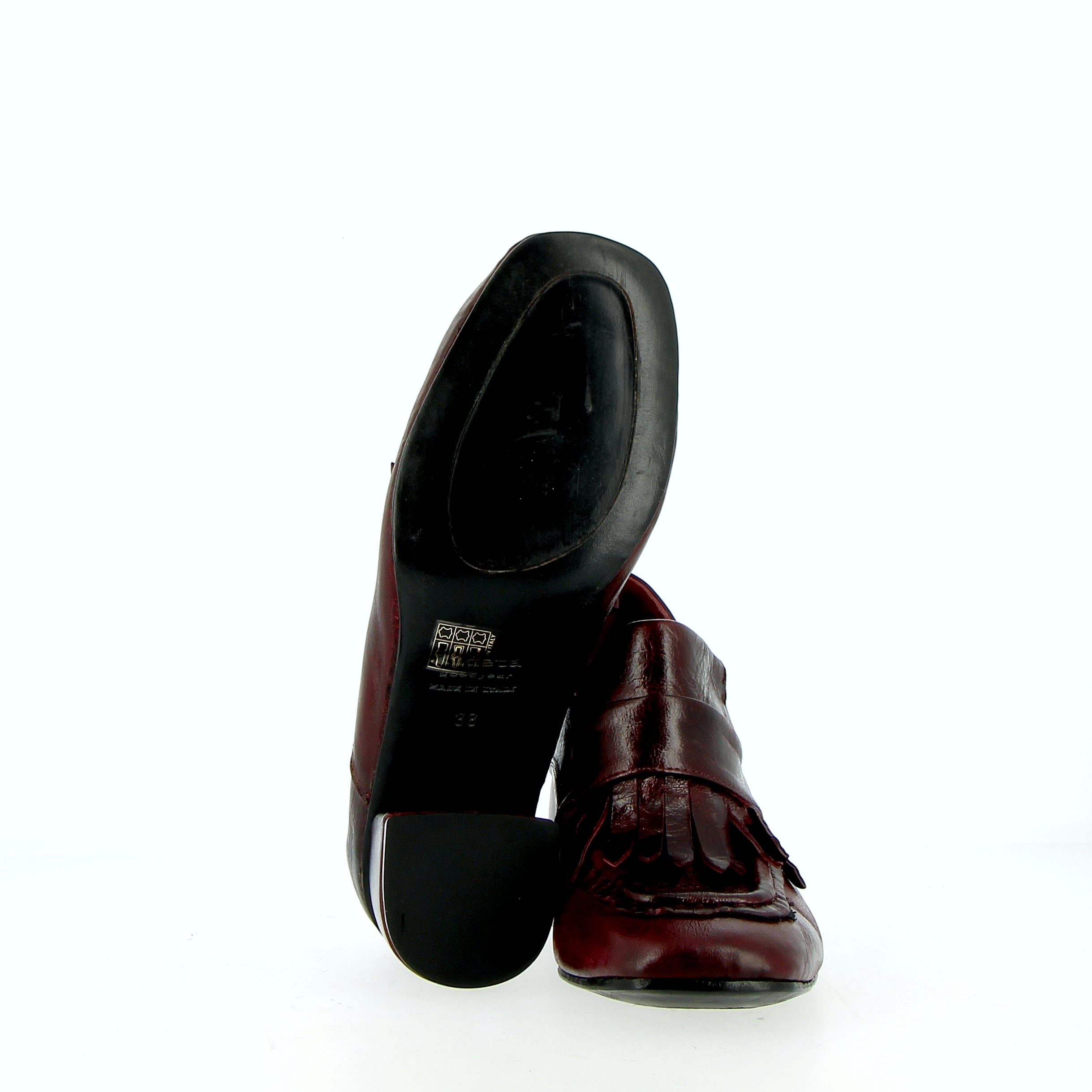 Mocassino in morbida pelle bordeaux