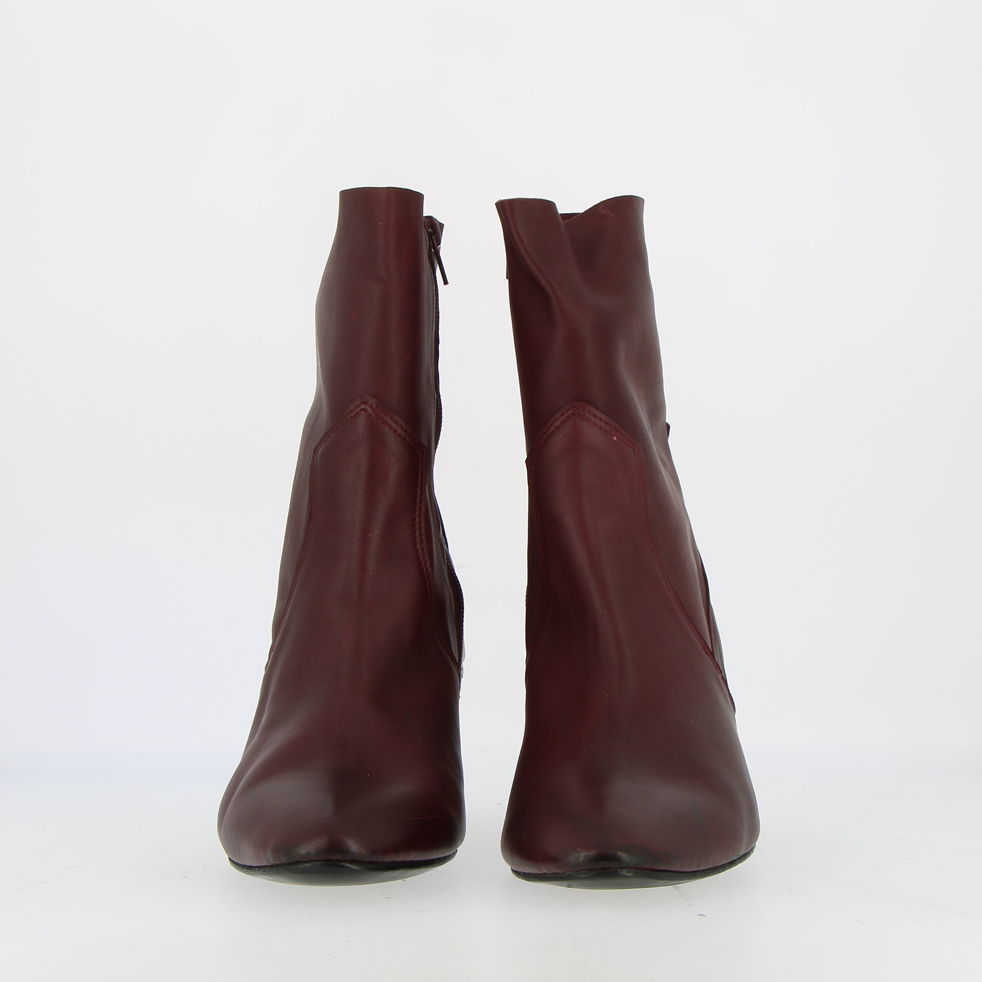 Stivaletto zippato in morbida nappa bordeaux