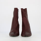 Stivaletto zippato in morbida nappa bordeaux