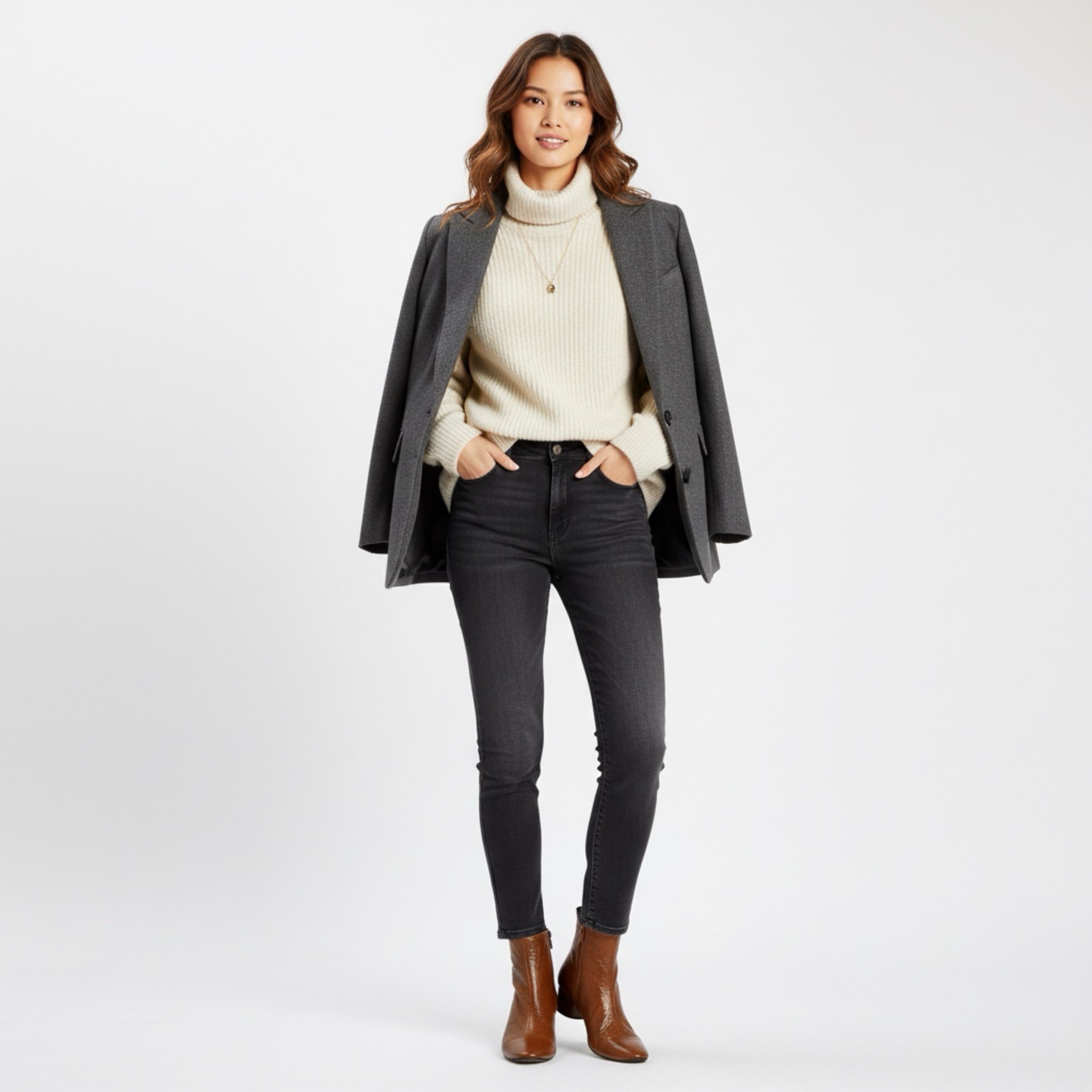 Zip-up ankle boot in soft mustard patent leather