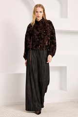 Pantaloni in lurex a righe