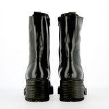 Stivaletto combat boot in vitello nero lucido