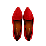 Ballerina in camoscio bordeaux granata