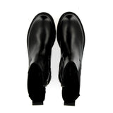 Black calfskin high Chelsea boot with zip