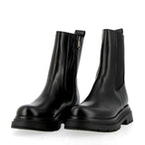 Black calfskin high Chelsea boot with zip