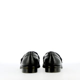 Black leather college moccasin