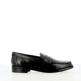 Black leather college moccasin