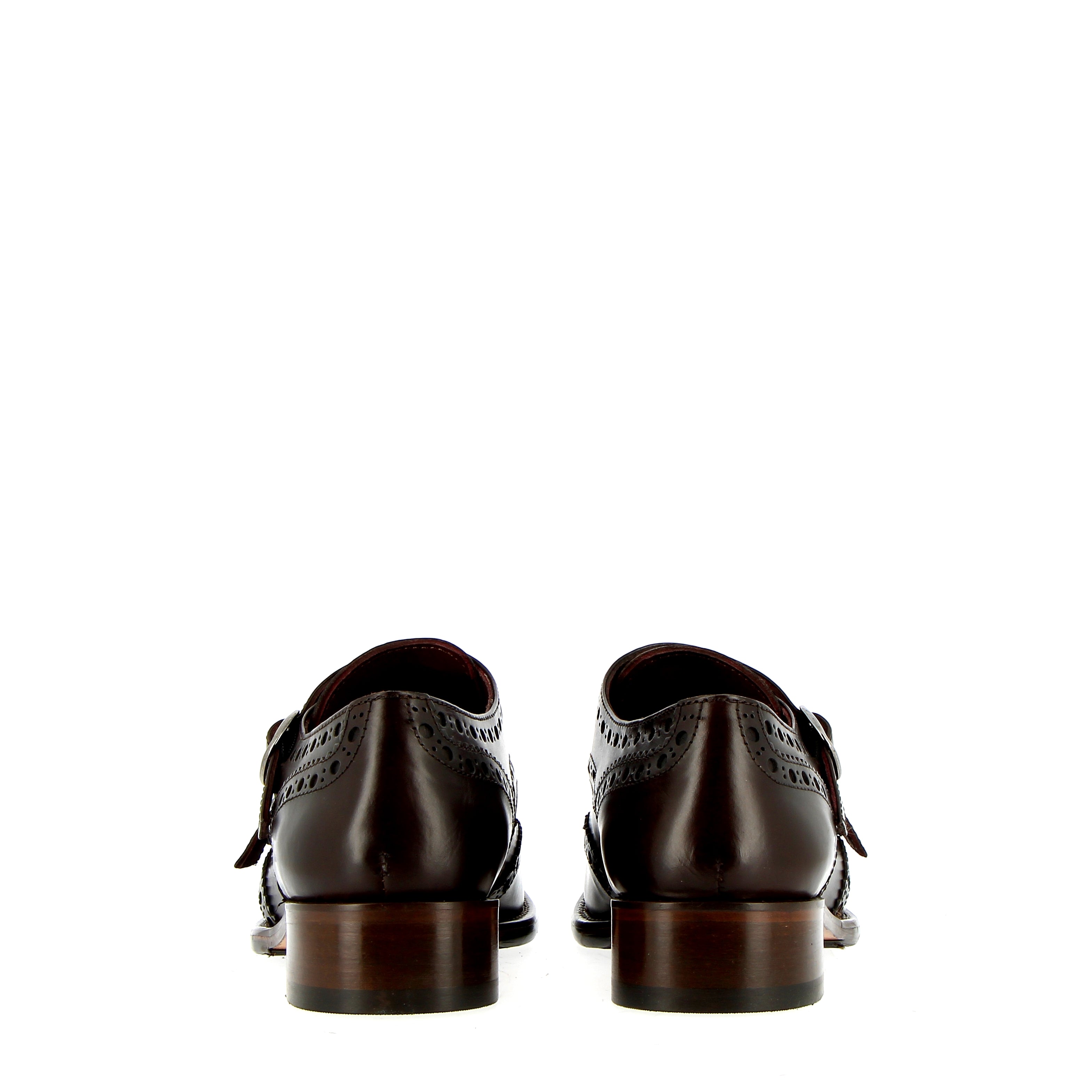 Ebony leather double strap shoe