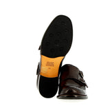 Ebony leather double strap shoe