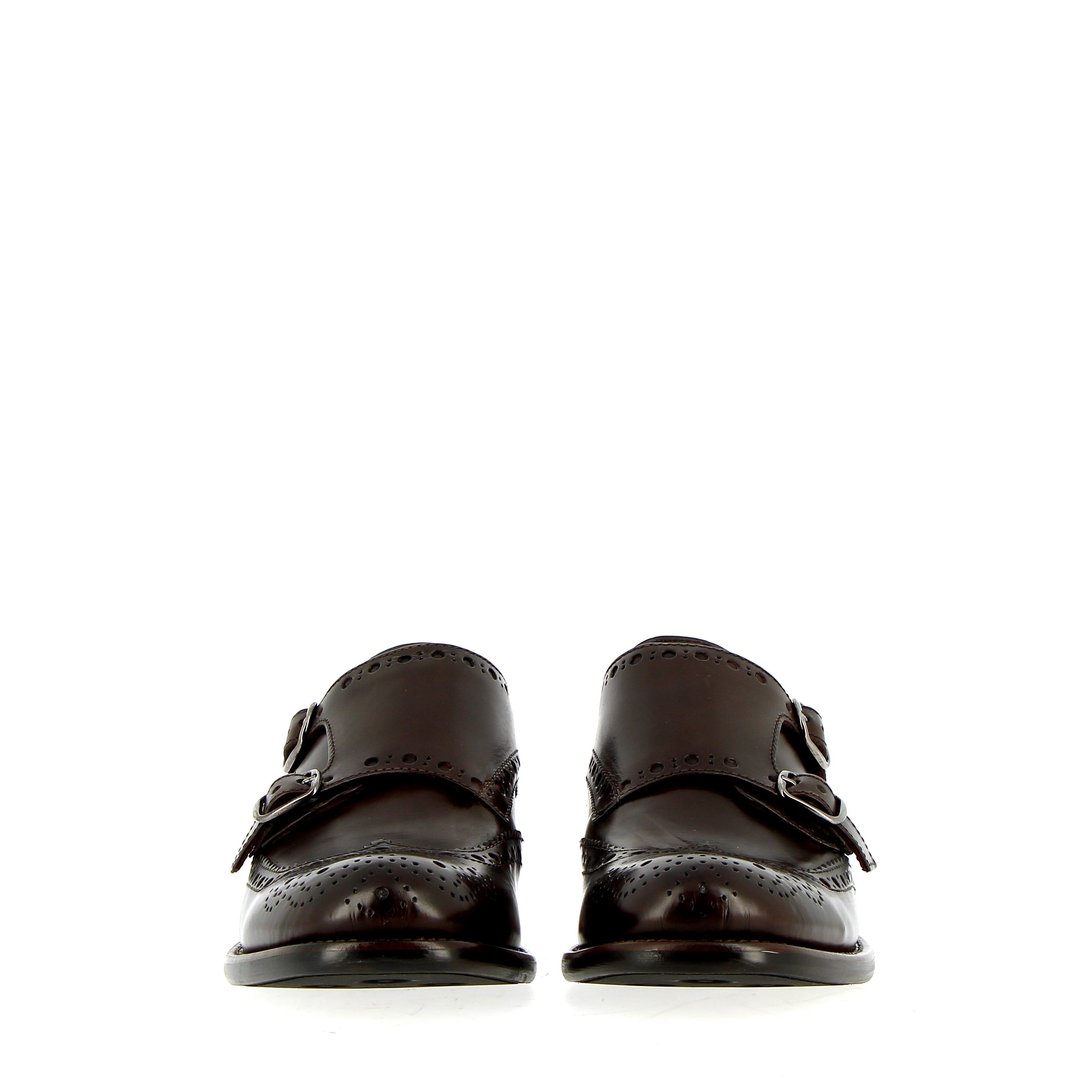 Ebony leather double strap shoe