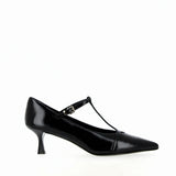 Maryjane in pelle nera lucida tacco medio